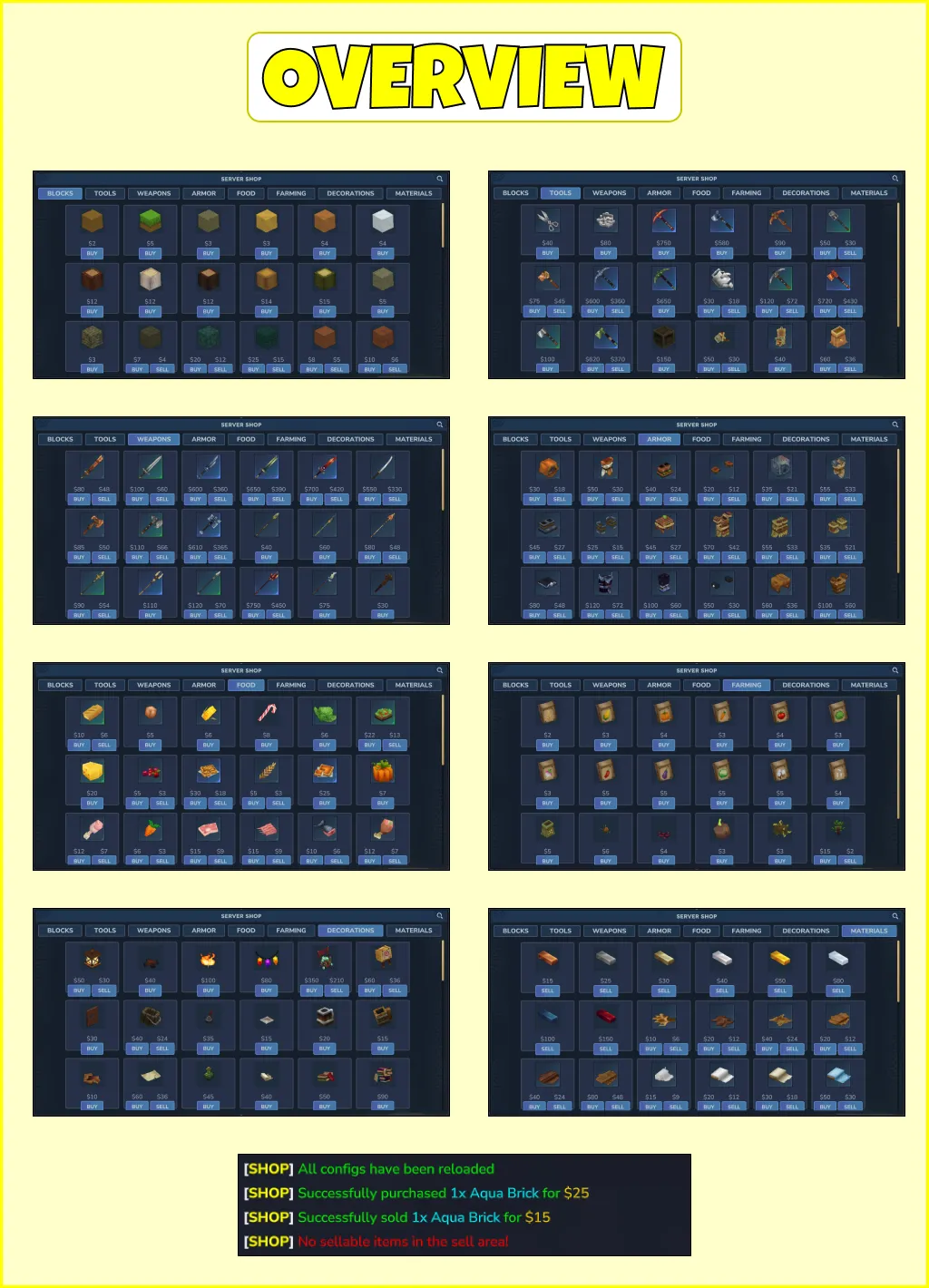 Hytale Shop Config v1.1 - 2